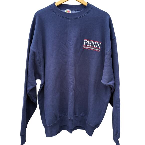 Penn University of Pennsylvania Vintage 90s blue crewneck sweatshirt Size XXL - Picture 1 of 5